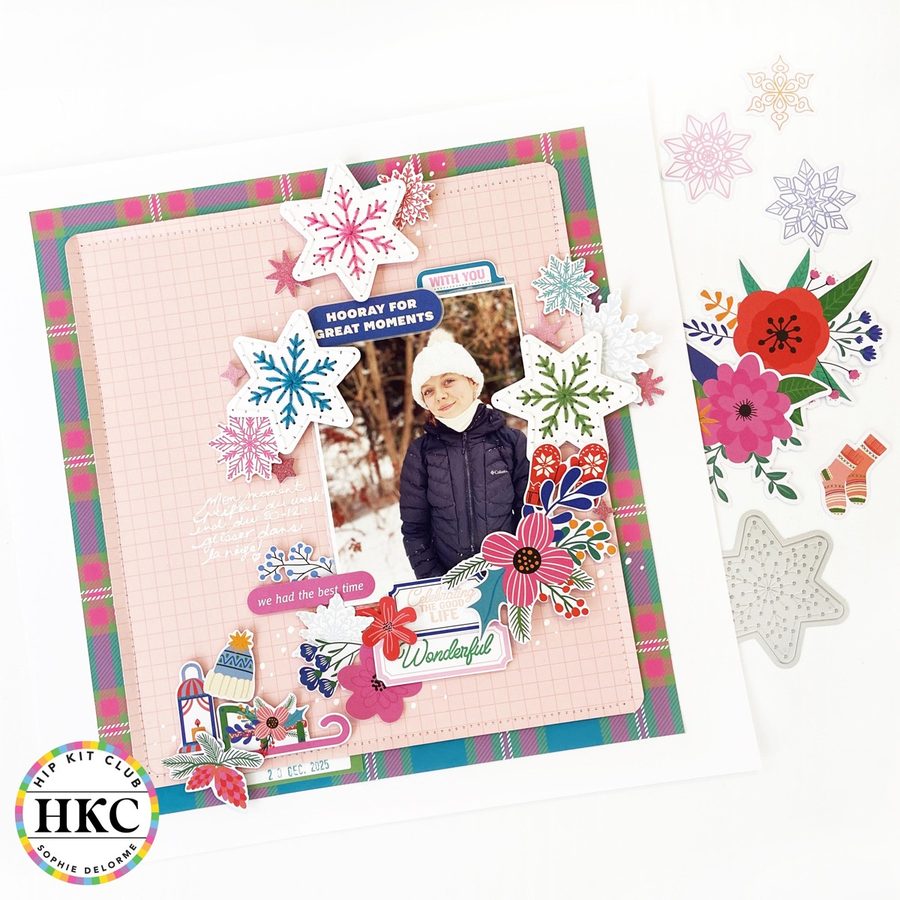 Scrapbook layout: design team layout made with Hip Kit Club kits