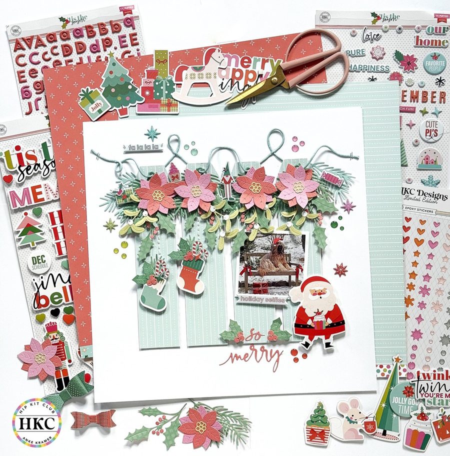 Scrapbook layout: design team layout made with Hip Kit Club kits
