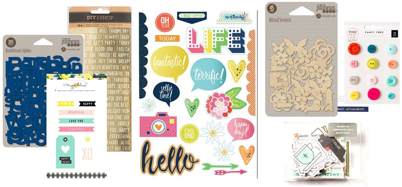 June 2016 Embellishment Scrapbook Kit Hip Kit Club Scrapbook Kit Club