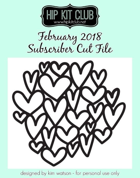 February 2018 - Kim Watson - Heart Background - Cut Files