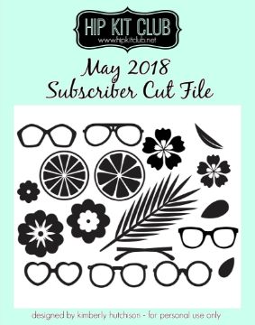 May 2018 - Sunglasses and Tropical Flowers Cut File