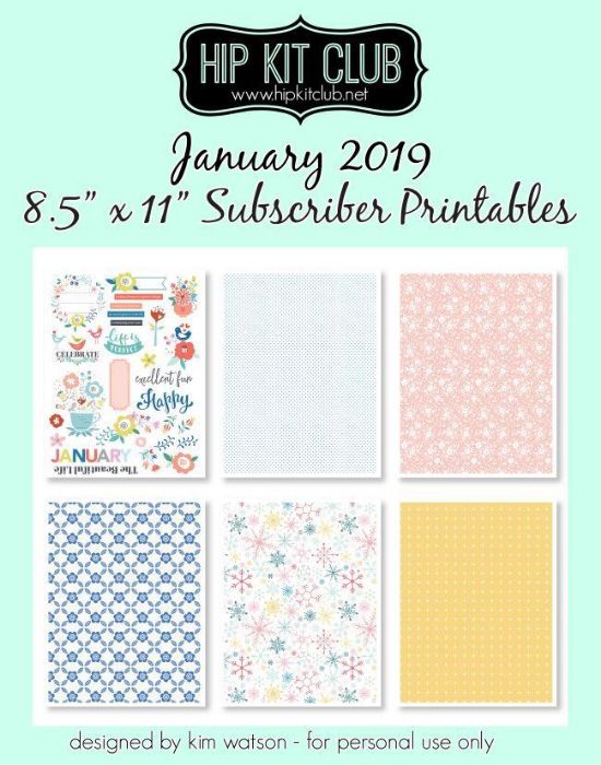 January 2019 - Kim Watson - Subscriber Printables - 8.5x11