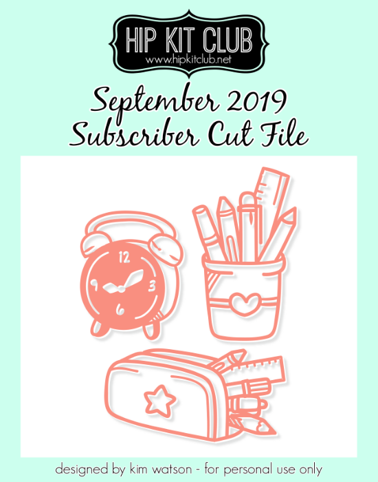 September 2019 - Kim Watson - School Supplies - Silhouette Cricut Cameo