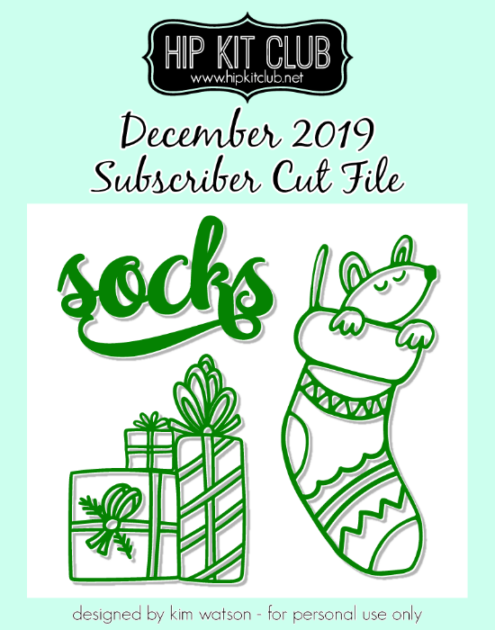 December 2019 - Kim Watson - Mouse in Stocking  - Silhouette Cricut Cameo