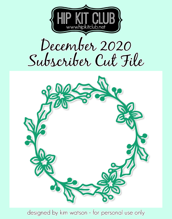 December 2020 - Kim Watson - Winter Wreath - Silhouette Cricut Cameo