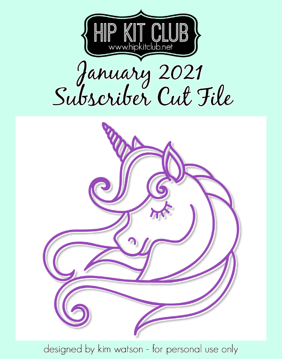 January 2021 - Kim Watson - Unicorn - Silhouette Cricut Cameo