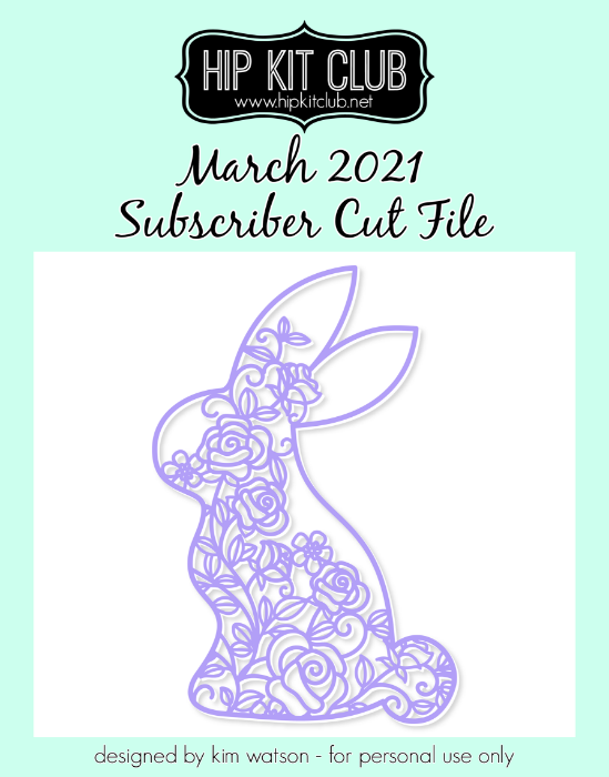 March 2021 - Kim Watson - Floral Bunny - Silhouette Cricut Cameo