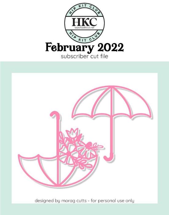February 2022 - Morag Cutts - Umbrella - Silhouette Cricut Cameo
