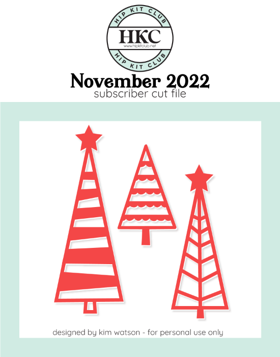 November 2022 - Kim Watson - Christmas Trees 2  - Silhouette Cricut Cameo