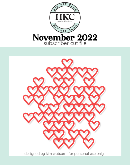 November 2022 - Kim Watson - Heart Background  - Silhouette Cricut Cameo