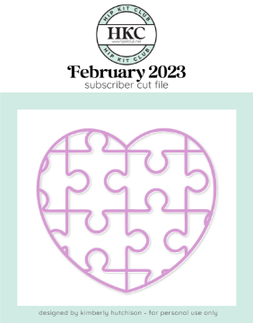 February 2023 - Heart Puzzle Outline Cut File