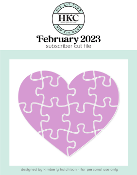 February 2023 - Heart Puzzle Solid Cut File