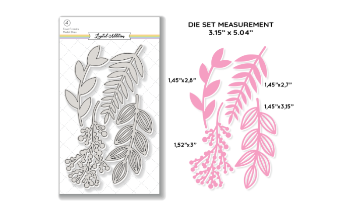 March 2023 Hip Kit Club Four Frond Metal Die Scrapbook Kit