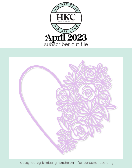 Picture of April 2023 - Floral Heart Cut File