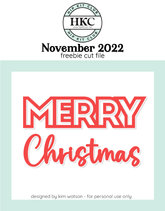Picture of November 2022 Merry Christmas Cut File (Free when registered)    