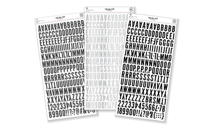 Picture of August 2023 Essentials Cardstock Mini Alphabet Stickers - Black & Silver Foil