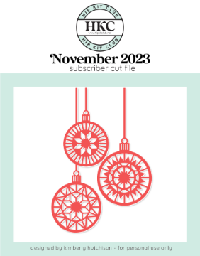 November 2023 Snowflake Baubles Cut File