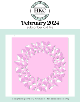 February 2024 Folded Heart Wreath Cut File