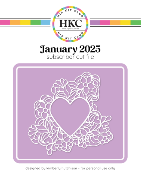 January 2025 Floral Heart Frame Cut File