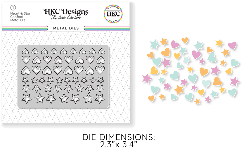 July 2025 Heart & Star Confetti Metal Die