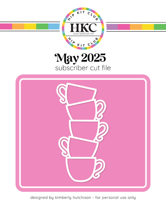 Picture of May 2025 Stacked Tea Cups Cut FIle