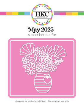 May 2025 Stripe Vase With Flowers Cut FIle