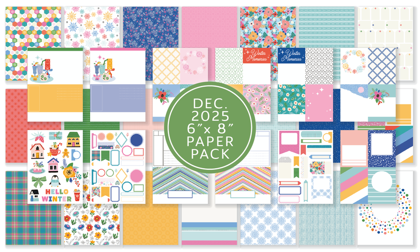 December 2025 6x8 Pocket Life Cards and Ephemera Shapes