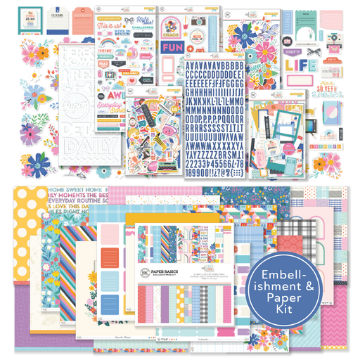 February 2026 Main Kit with Patterned Paper -- monthly scrapbook kit subscription