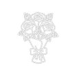 February 2026 Rose Bouquet Outline Cut File - JPG Format