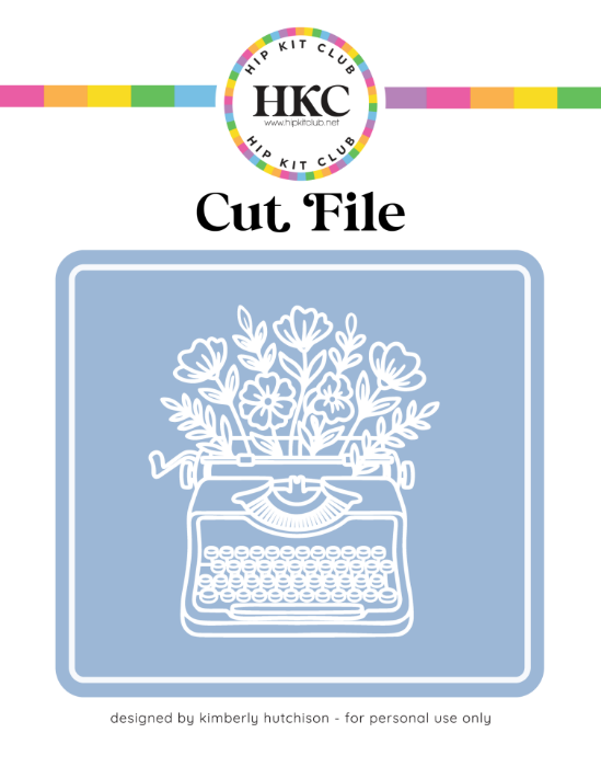 March 2026 Typewriter with Flowers Cut File - Cover Preview