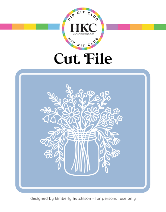 March 2026 Wildflower Bouquet Mason Jar Cut File - Cover Preview