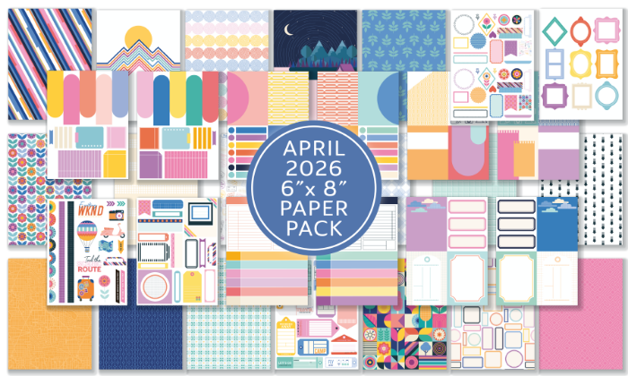 April 2026 6x8 Pocket Life Cards and Ephemera Shapes