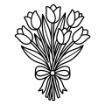 April 2026 Tulip Bouquet Cut File - PNG Format