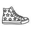 April 2026 High Top Sneaker with Stars Cut File - PNG Format